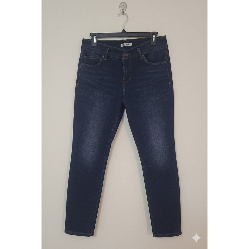 Y2k Code Bleu women's High-rise denim ankle jeans in a dark wash. sz 8P